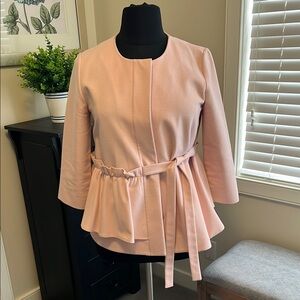 Blush Peplum Jacket with Belt